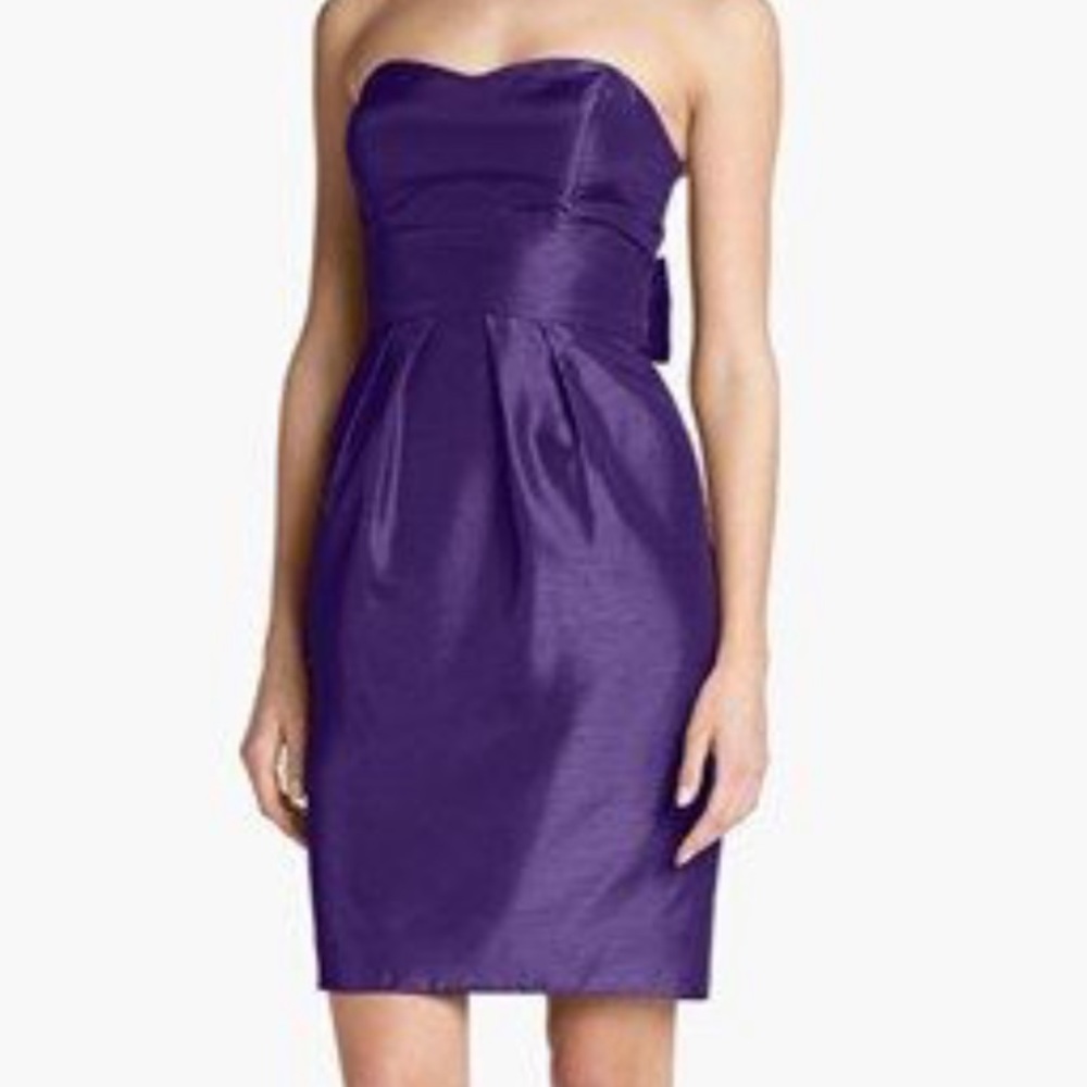 Jenny Yoo strapless red cocktail dress